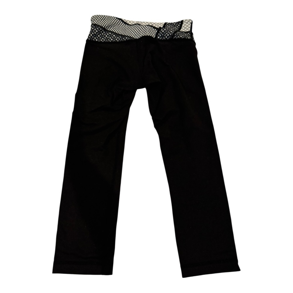 lululemon athletica Black Leggings with White Mesh Waistband